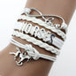 Helpushine Handmade Leather Horse Pendant Bracelet Fashionable Trendy Bracelet for Women and Girls