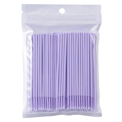 100PCS Micro Swab Applicator Eyelash Cleaning Brush Lash Extension Micro Brushes Cotton Swab Individual Eyelashes Removing Tool