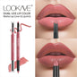 2-in-1 Lipstick & Liner Double Ended Matte Lipstick with Lip Liner, Waterproof & Long Lasting, Creamy Transfer-Proof Finish