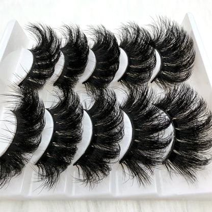 5 Pairs 3D Faux Mink Lashes Dramatic Volume Thick Lashes Fluffy Natural False Eyelashes Thick Dramatic Faux Mink Eyelashes