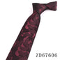 NEW 8cm Wide Tie For Man Jacquard Necktie Luxury Flower Business Neck Tie Suit Cravat Dark Red Ties For Wedding Party Men Gift