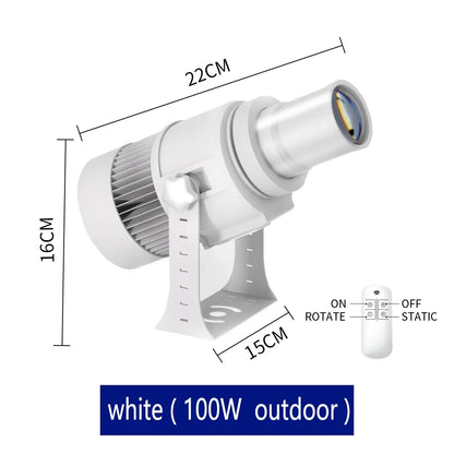 Custom Led HD Gobo Logo Projector Indoor Outdoor Ip67 Waterproof Rotating Advertising Image Projection Light For Floor Wedding