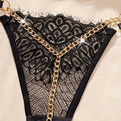 Transparent Hot Temptation Thongs G-strings Woman Panty Pearl Open Hip Briefs Porn Hollow Solid Lace Pantys FemaleEroticCostumes