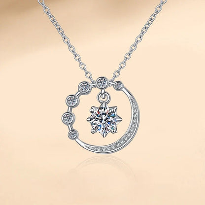 925 Sterling Silver Necklace Pendant Shining Zircon for Women Wedding Jewelry Engagement Charm Party Gift