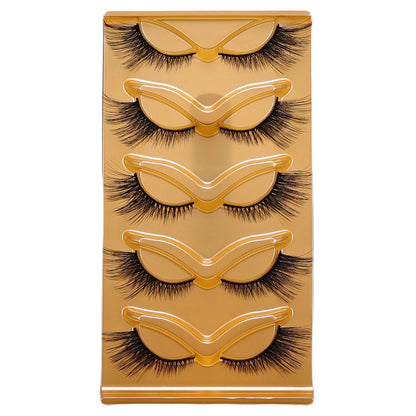 5 Pairs Cat Eye False Eyelashes Eye End Lengthening Long Curling Thick Fluffy All-match Comfortable Fake False Eyelashes