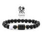 12 Zodiac Bracelets Natural Stone Cancer Virgo Leo Libra Bracelet Couples Friendship Gifts Bracelets Jewelry pulsera hombre