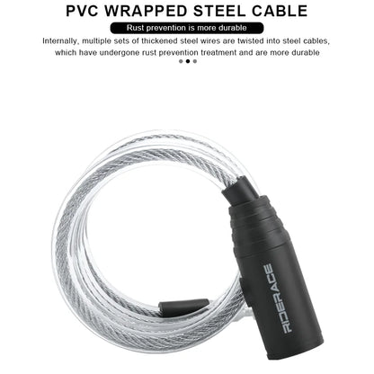 RIDERACE Bike Portable Anti-theft Ring Lock Scooter Electric E-Bike Road High Security Bike Lock Sliver Bicycle Cable Locks
