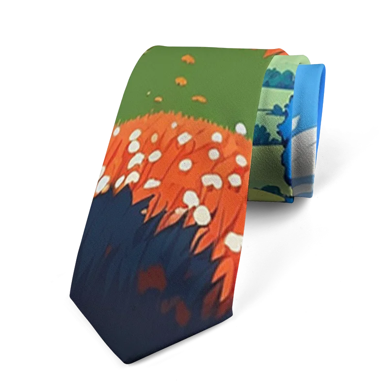 Classic oil painting high-quality printing, novel tie personalized wedding party shirt accessories Harajuku fashion unisex tie
