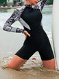 Floral Long Sleeve One-Piece Surfing Swimsuit