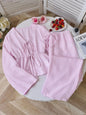 Summer Two Piece Set Women Striped V Neck Lace Up Sleeveless Blouse
