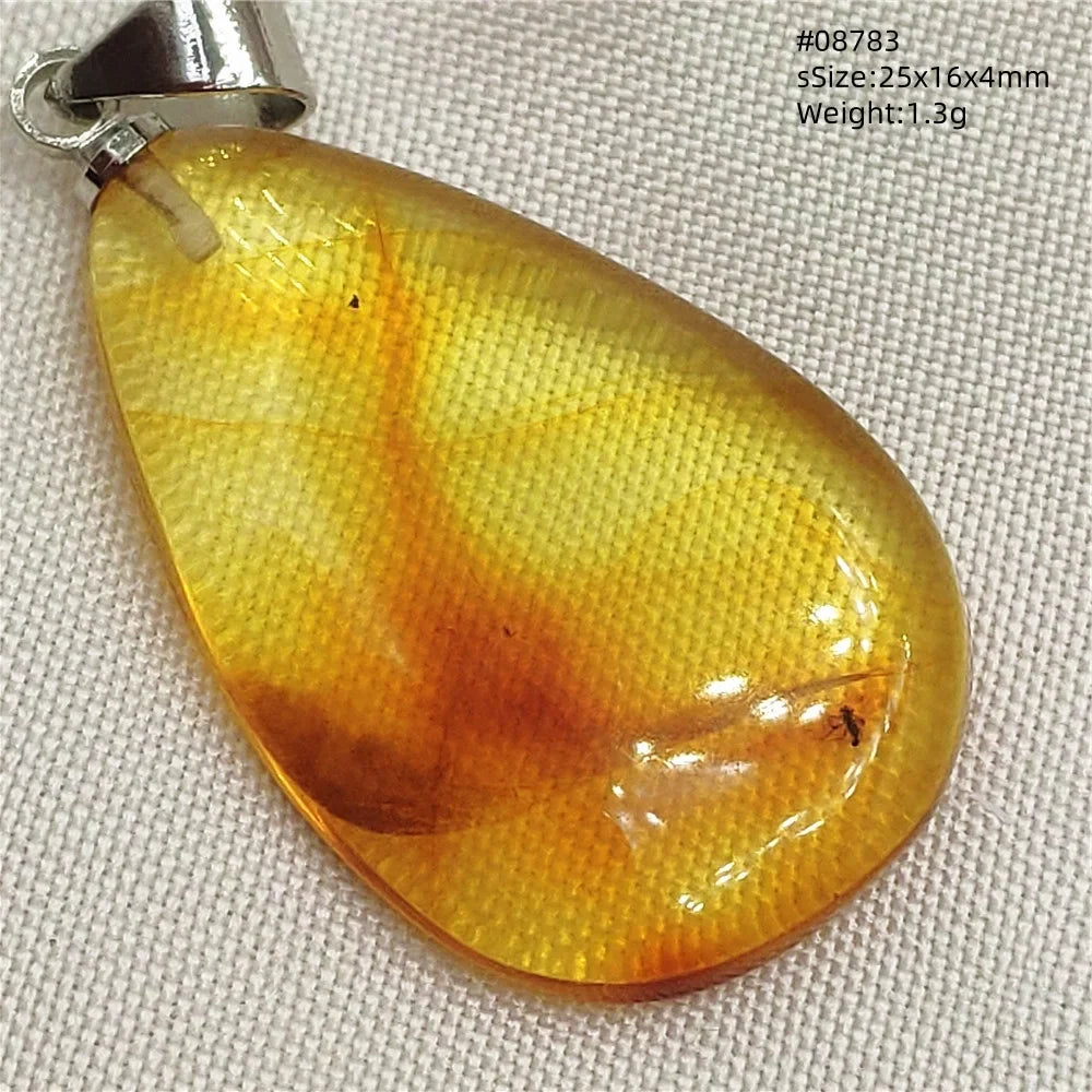 Natural Amber Pendant From Baltic Flower Yellow Amber Water Drop Women Men Jewelry Reiki Stone Women Men AAAAAAA