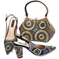 Popularity Italian Women's Pointed Shoes And Bag Set GFD453