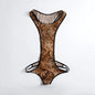 Leopard Men's Bodysuits Building Shapers Tights Men Singlet Underwear Bikini Sexy Men T-Back Jumpsuit Stretch Thongs Jockstrap