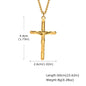 Stainless Steel Cross Necklace Catholicism Jesus Pendant Gold Color Collar Church Prayer Faith Jewelry for Men Women Gift