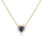 HECHENG Luxury Colored Crystal Heart Pendant Ocean Heart Necklace Brass Golden Plated Material Women's Wedding Necklace