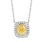 Huitan Women Pendant Necklace Inlaid Sparkling Yellow Cubic Zirconia Charming Party Engagement Daily Accessories Fashion Jewelry