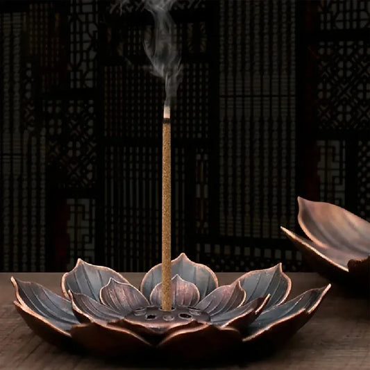 Incense Holder for Sticks,Incense Burner, Lotus Detachable Ash Catcher for Home Decor,Yoga SPA Fragrance Accessories