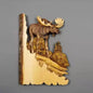 Handmade Cool Animal Carving Handcraft Wall Hanging Decoration Sculpture Wood Raccoon Bear Deer Hand Painted Home Room 13CM*20CM