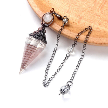 Natural Stone Spirit Pendulum Pendant Latticed Chain