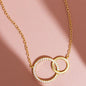 Double Circle Pendant Necklace Gold Color Necklaces for Women Fashion Thin Chain Minimalist Dainty on The Neck Jewelry