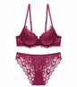 Hollow Lace Floral Sexy lingerie set Bow Padded Push Up women's bra Suitable for Small Busts sexy bras and panties
