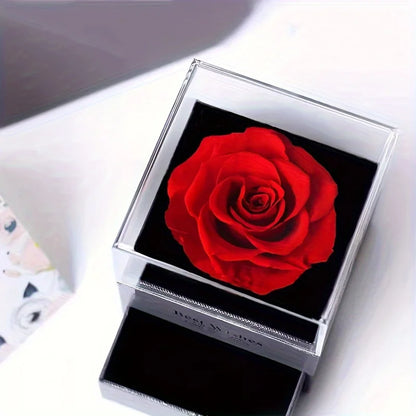 Luxury Red Zircon Heart Necklace With Rose Flower Gift Box For Girlfriend Birthday Valentine Gift  Romantic Accessories