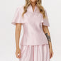 Elegant Women's Top Pant Sets Summer V-neck Short Sleeve Top High Waist Wide Leg Pant Female Suit 2026 Fashion Lady Suits
