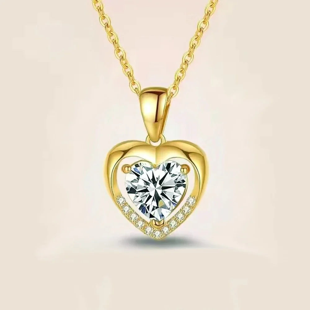Eternal Heart Love Necklace Women's High End Stainless Steel Clavicle Chain Accessories Jewelry Valentine's Day Gift
