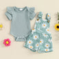 0-18months Infant Girls Shorts Set Short Sleeve Romper Flower Print