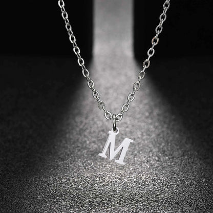 26 Letters A-Z Initial Pendant Necklaces for Women,Alphabet Pendant Rolo Chain Necklace,Simple Fashion Collar Jewelry Gift