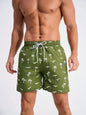 Men's Board Shorts Swim Shorts Swim Trunks Drawstring Elastic Quick Dry Short Beach Hawaiian Casual Black White Micro-elastic