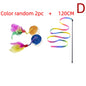 Interactive Cat Toy Handfree Cat Stick Kitten Rainbow Strips Stick Toy Suction Cup Feather Wand Pet Supplies Simulation Feather