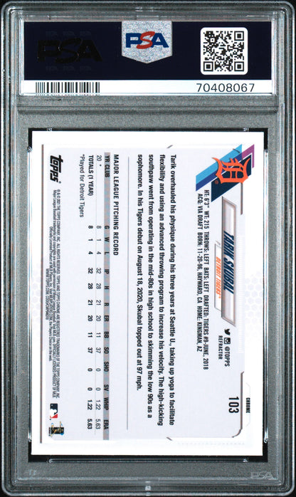 Graded 2021 Topps Chrome Tarik Skubal #103 Refractor Rookie RC Baseball Card PSA 10 Gem Mint