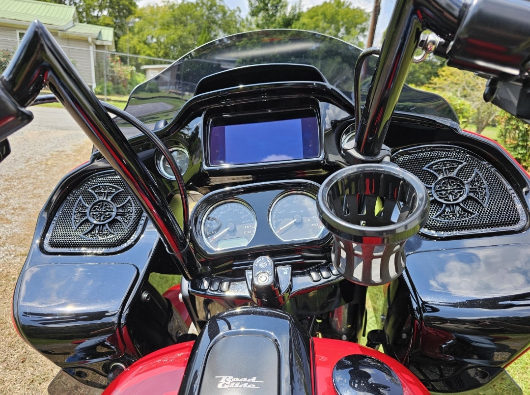 98-2024+ Road Glide 3D Celtic cross speakers grill covers set
