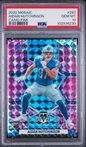 Graded 2022 Panini Mosaic Aidan Hutchinson #287 Camo Pink Rookie RC Football Card PSA 10