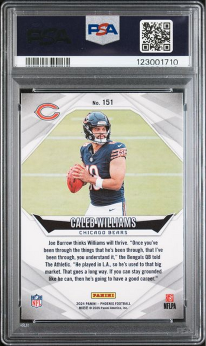 Graded 2024 Panini Phoenix Caleb Williams #151 Wave Rookie RC Football Card PSA 10 Gem Mint