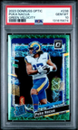 Graded 2023 Panini Donruss Optic Puka Nacua #238 Green Velocity Rookie RC Football Card PSA 10 Gem Mint