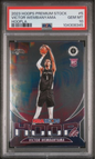 Graded 2023 Panini NBA Hoops Premium Stock Victor Wembanyama #5 Hoopla Rookie RC Basketball Card PSA 10 Gem Mint