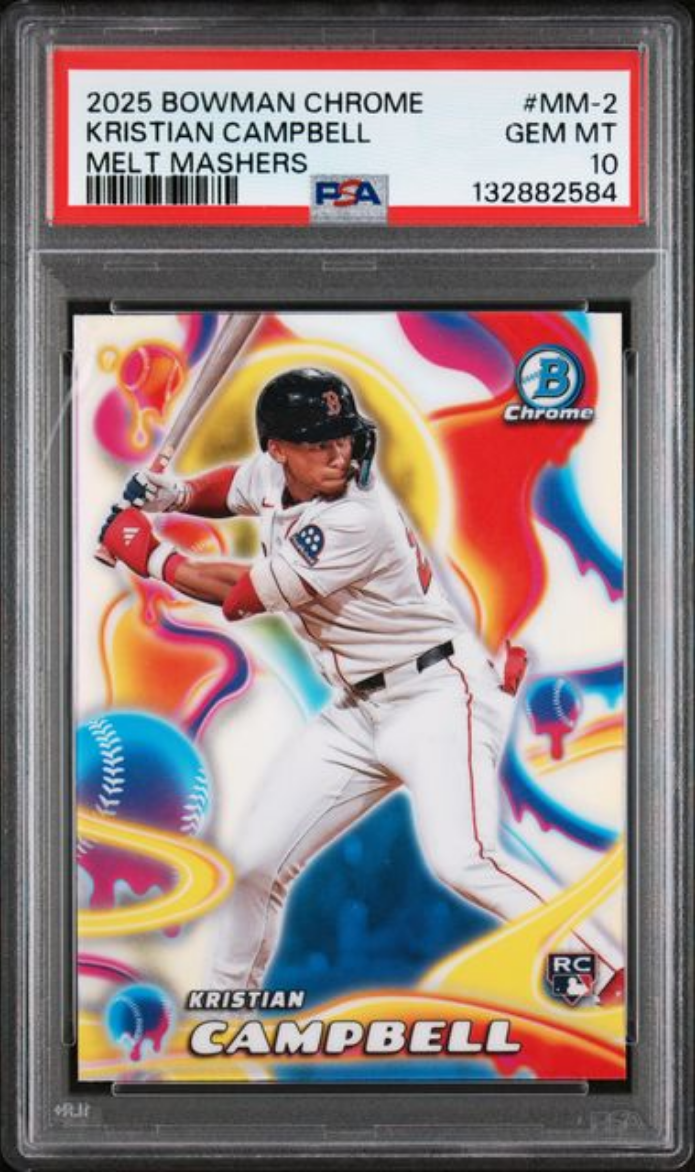 Graded 2025 Topps Bowman Chrome Kristian Campbell #MM2 Melt Mashers Rookie RC Baseball Card PSA 10 Gem Mint