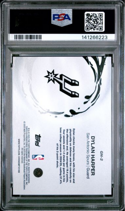 Graded 2025 Topps Dylan Harper #GN2 Generation Now Rookie RC Basketball Card PSA 10 Gem Mint