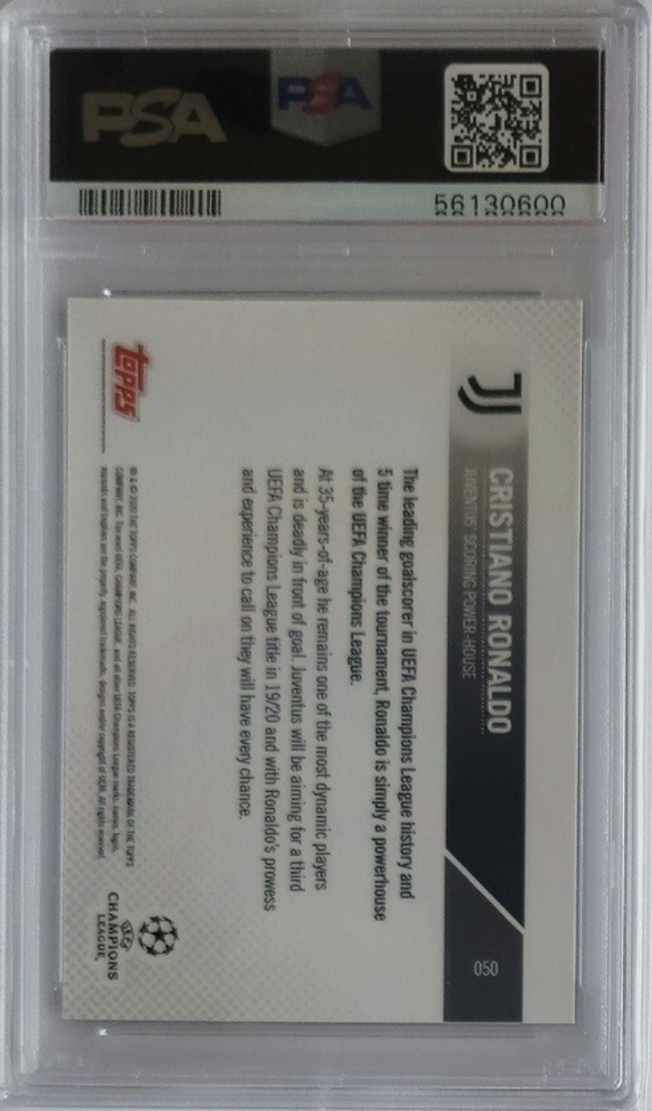 Graded 2019 Topps Now Cristiano Ronaldo #50 UEFA Champions League Soccer Card PSA 10 Gem Mint