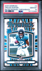 Graded 2025 Panini Donruss Travis Hunter #3 Rated Rookies Throwback Rookie RC Football Card PSA 10 Gem Mint