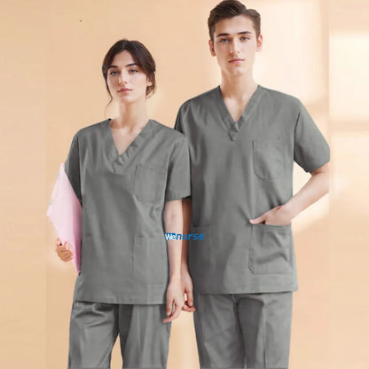 Unisex Medical Scrub Set Top & Pants Cotton