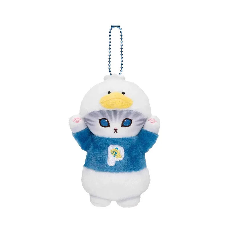 Kawaii Frog & Kitty Plush Keychain