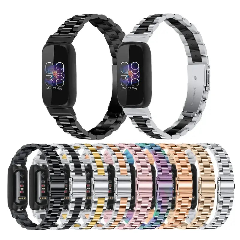 Fitbit Inspire 3 Stainless Steel Link Bracelet Band, Solid & Two-Tone