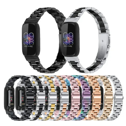 Fitbit Inspire 3 Stainless Steel Link Bracelet Band, Solid & Two-Tone