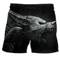 Wolf animal fashion men beach sexy bodybuilding shorts quick dry pants harajuku fitness board surf casual gym men homme