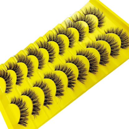 10 Pairs Eyelashes Clear Band Natural Wispy Fluffy Lashes Natural Look Russian Strip Lashes 3D Effect Cat Eye Lashes that