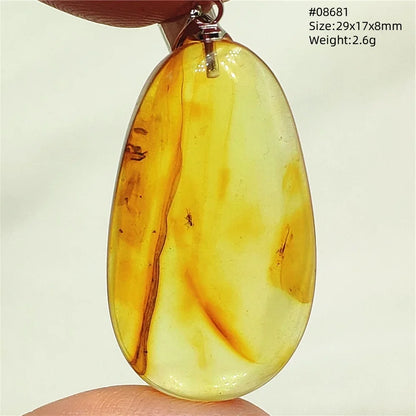 Natural Amber Pendant From Baltic Flower Yellow Amber Water Drop Women Men Jewelry Reiki Stone Women Men AAAAAAA