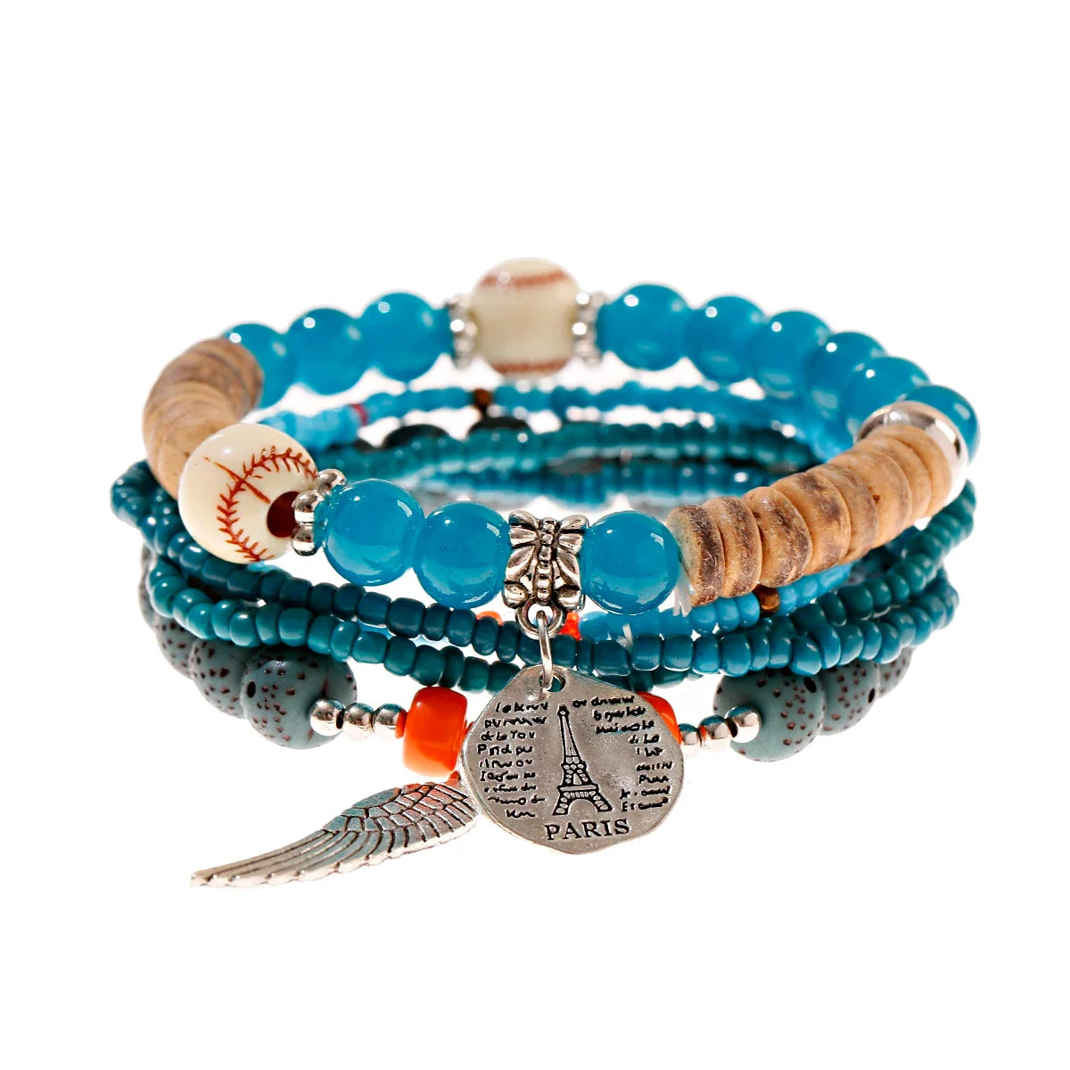 3pcs Boho Bohemian Pink Butterfly Pendant Charm Beads Bracelets Set For Women Stone Wristband Bracelet Bangles Pulseras Feminina
